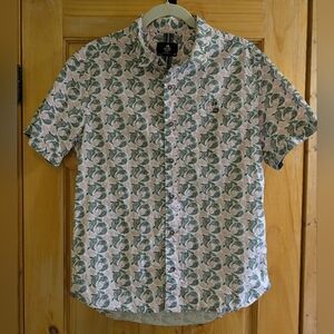 Level Ten Men's Couture Pink And Black Paisley Short Sleeve Shirt Size Medium